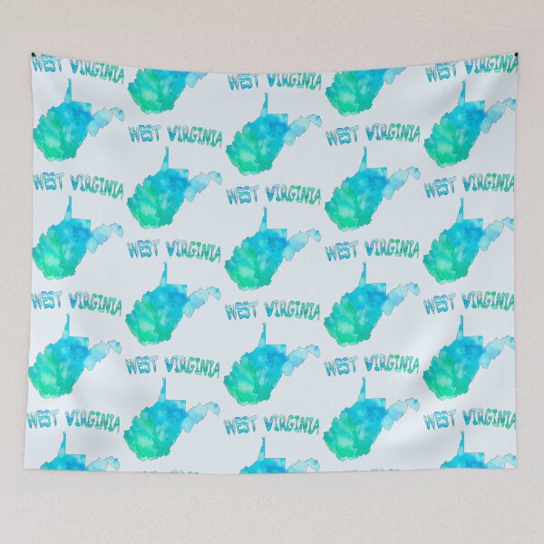 Item preview, West Virginia Map Watercolor - Artistic Blue & Green State Pride designed and sold by mashmosh.
