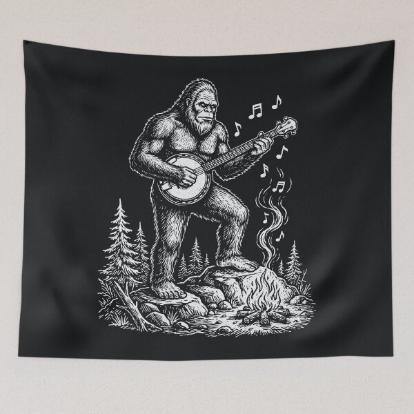 Item preview, Bigfoot Playing Banjo Vintage Bluegrass Music  designed and sold by Y-Vibes.