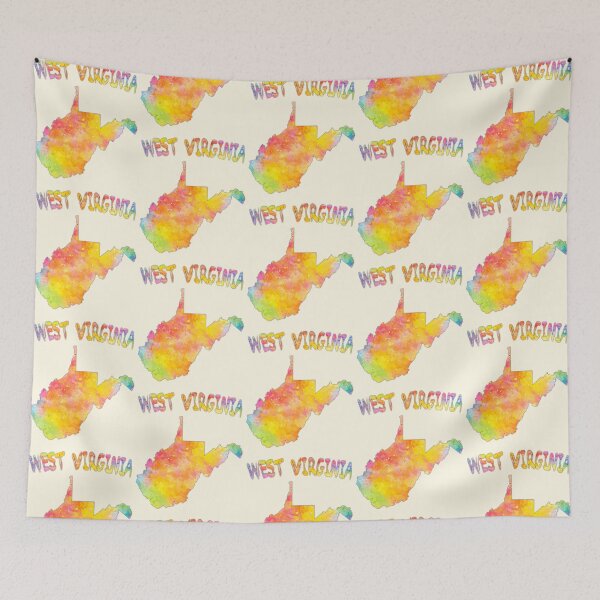 Item preview, West Virginia Map Watercolor Art - Vibrant Colorful State Pride designed and sold by mashmosh.
