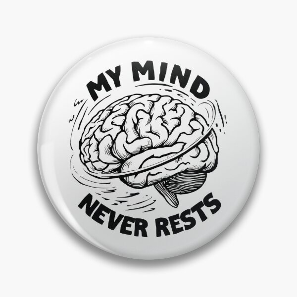 Item preview, My Mind Never Rests Overthinking Brain Illustration designed and sold by Katzpy.