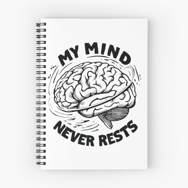 Item preview, My Mind Never Rests Overthinking Brain Illustration designed and sold by Katzpy.