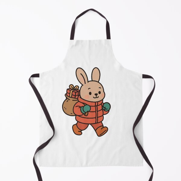 Item preview, Bunny in Puffy Coat Carrying Gifts – Winter Holiday Animal Illustration designed and sold by Confuzz1ed.
