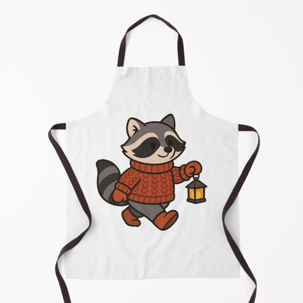 Item preview, Winter Raccoon in Wooly Sweater Holding Lantern – Cozy Animal Illustration designed and sold by Confuzz1ed.
