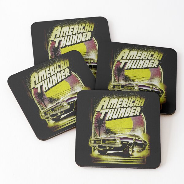 Item preview, American Thunder Muscle Car 6, for black fabric designed and sold by SteadyRolling.