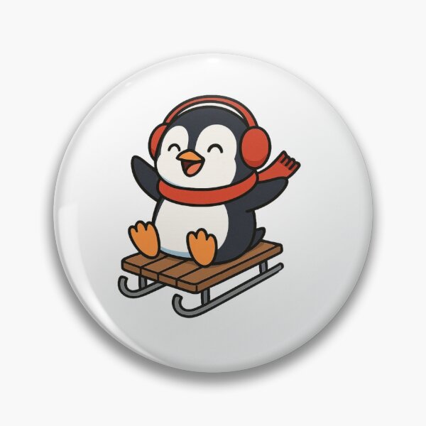 Item preview, Playful Penguin Sliding on Snow Sled – Winter Fun Animal Illustration designed and sold by Confuzz1ed.