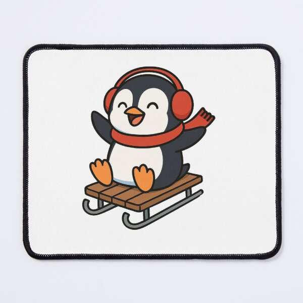 Item preview, Playful Penguin Sliding on Snow Sled – Winter Fun Animal Illustration designed and sold by Confuzz1ed.