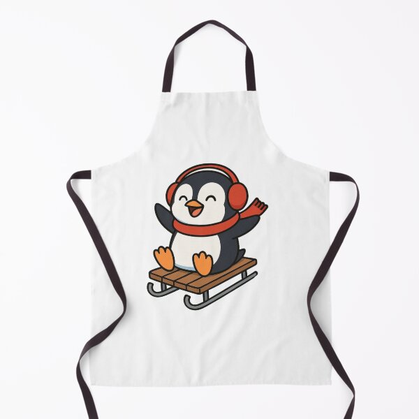 Item preview, Playful Penguin Sliding on Snow Sled – Winter Fun Animal Illustration designed and sold by Confuzz1ed.