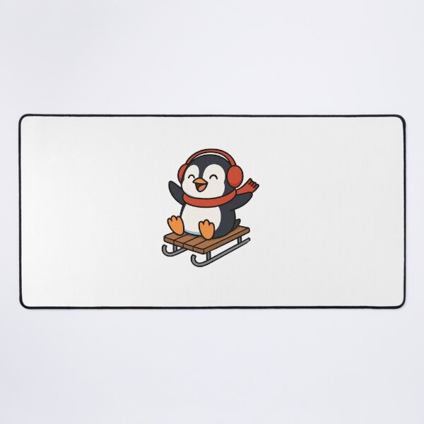 Item preview, Playful Penguin Sliding on Snow Sled – Winter Fun Animal Illustration designed and sold by Confuzz1ed.