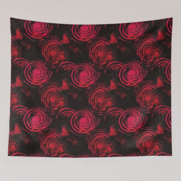 Item preview, Red Grunge Concentric Circle Texture Pattern designed and sold by bubblegoth.