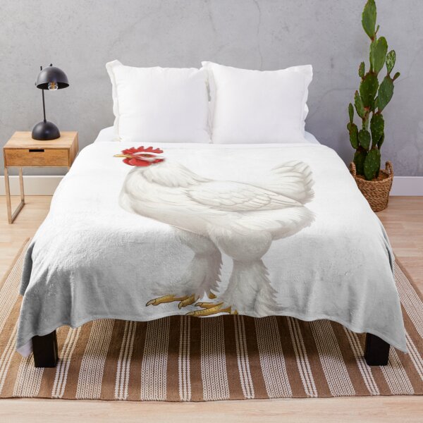 Item preview, Charming White Cochin Hen Illustration: Fluffy-Legged Poultry Art designed and sold by VibranPalette.