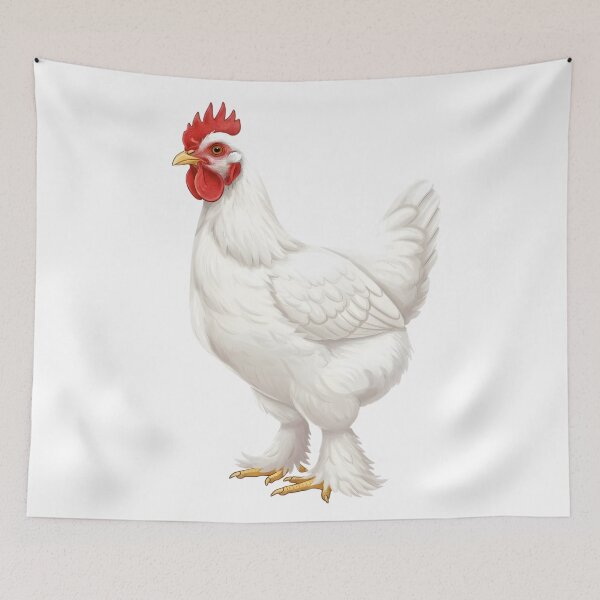 Item preview, Charming White Cochin Hen Illustration: Fluffy-Legged Poultry Art designed and sold by VibranPalette.