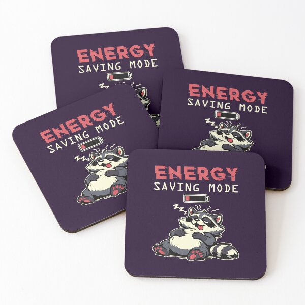 Item preview, Energy Saving Mode Sleepy Raccoon designed and sold by TheJollyDoodle.