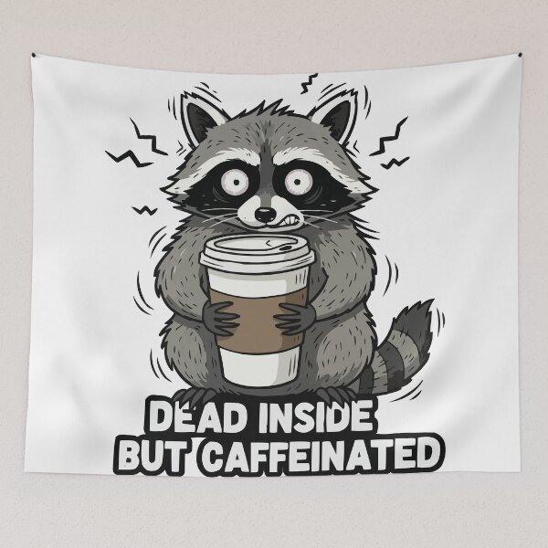 Item preview, Caffeinated Raccoon - Tired Trash Panda Coffee designed and sold by Petzzz.