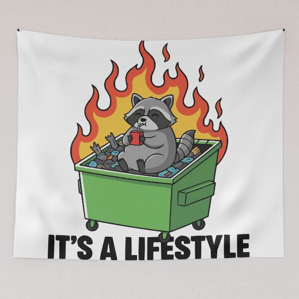 Item preview, This Is Fine - Raccoon In Dumpster Fire designed and sold by Petzzz.