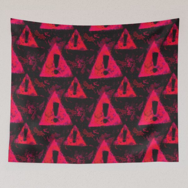 Item preview, Neon Grunge Warning Triangle Texture Pattern designed and sold by bubblegoth.