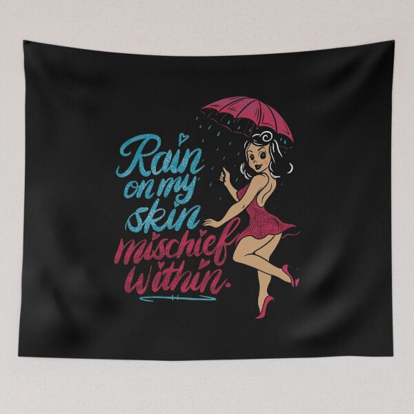 Item preview, Rain on My Skin, Mischief Within - PNW Rain Pinup Girl designed and sold by Urban Muse And Sultry Hues.