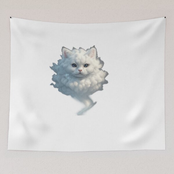 Item preview, Cloud Cat Spirit - Dreamy Vapor Familiar designed and sold by MKreative Studio.