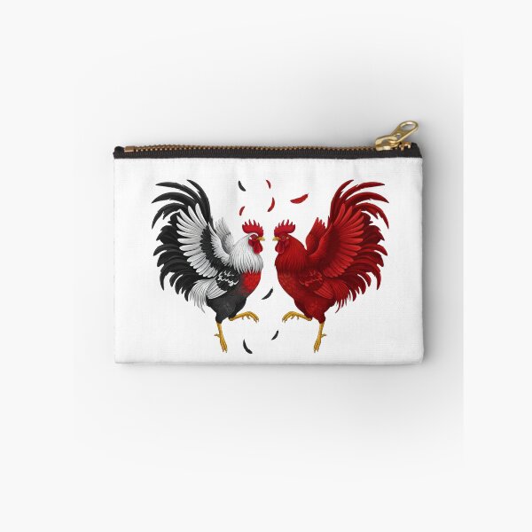 Item preview, Majestic Fighting Roosters Illustration: White Mottled & Red Gamefowl Duo designed and sold by VibranPalette.