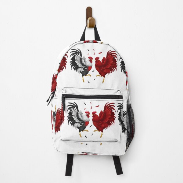 Item preview, Majestic Fighting Roosters Illustration: White Mottled & Red Gamefowl Duo designed and sold by VibranPalette.