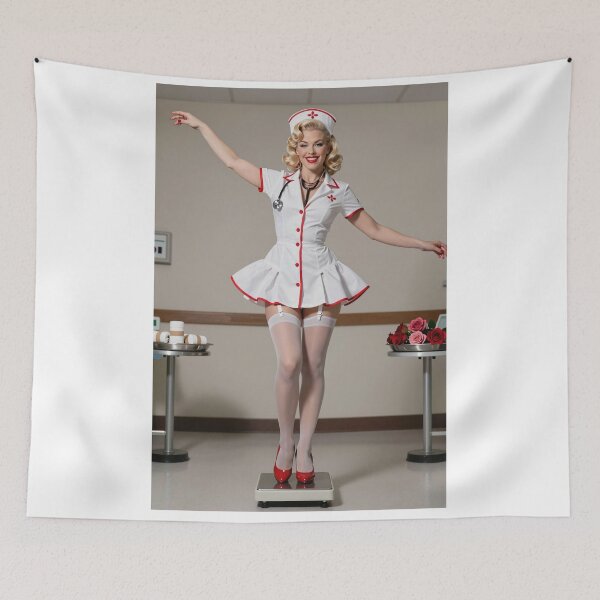 Item preview, Blonde nurse dress balance hospital room designed and sold by CathryneDelamort.