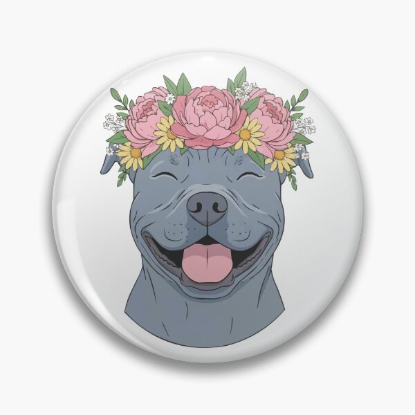 Item preview, Flower Crown Pitbull - Don't Bully My Breed designed and sold by Petzzz.