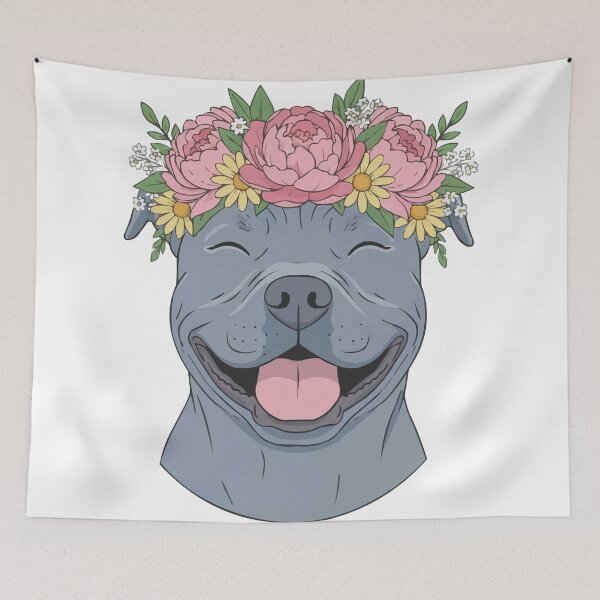 Item preview, Flower Crown Pitbull - Don't Bully My Breed designed and sold by Petzzz.