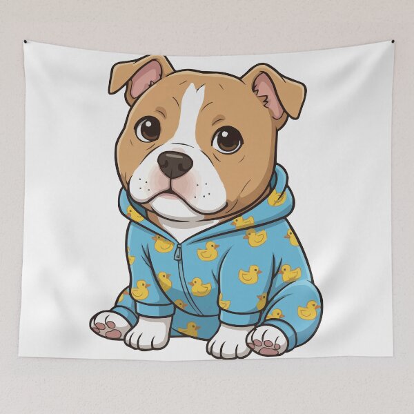 Item preview, Pitbull in Duck Pajamas - Cute Velvet Hippo designed and sold by Petzzz.