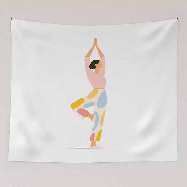 Item preview, Colorful Minimal Yoga Woman – Balance & Mindfulness Art designed and sold by BobaBunny76.