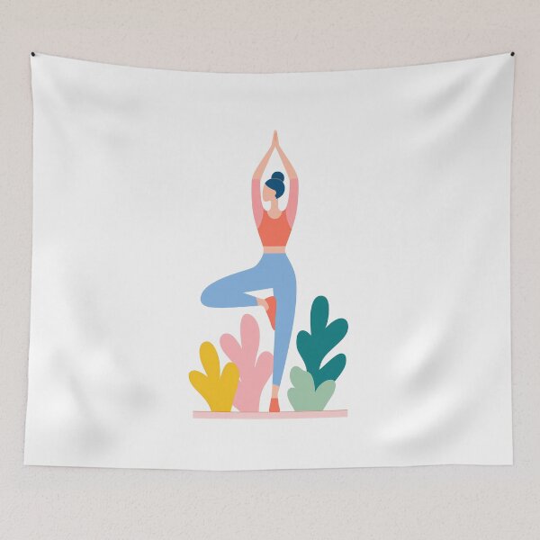 Item preview,  Colorful Minimal Yoga Woman – Balance & Mindfulness Art designed and sold by BobaBunny76.