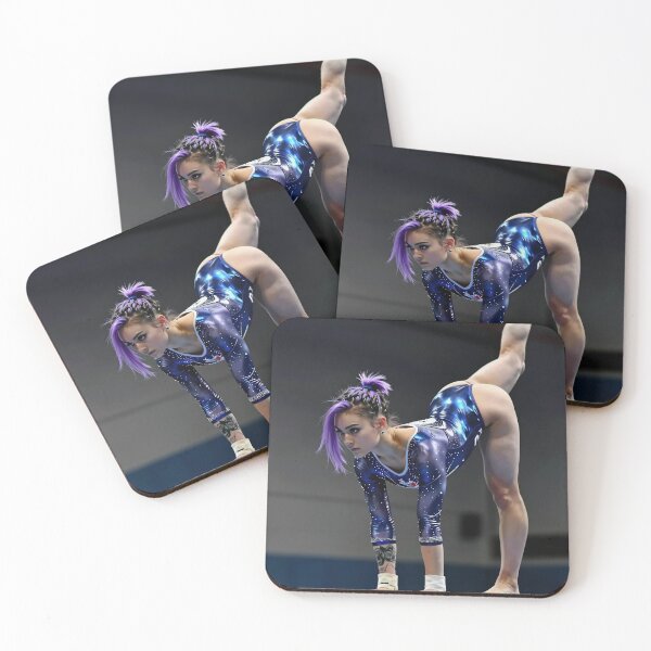 Item preview, Gymnast in blue suit finds balance beam poise designed and sold by CathryneDelamort.