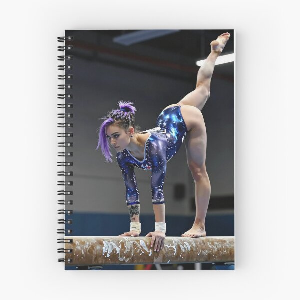 Item preview, Gymnast in blue suit finds balance beam poise designed and sold by CathryneDelamort.