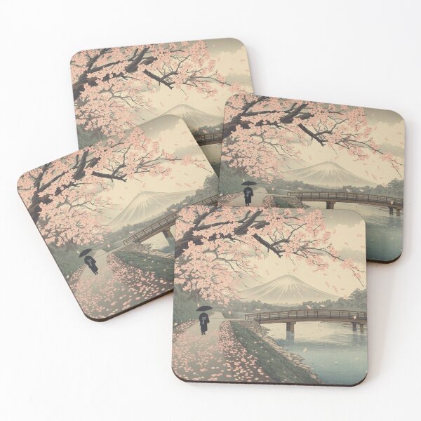 Item preview, Lonely Riverside Path Falling Cherry Blossoms Japanese Ukiyo-e Woodblock Print Edo Period Sakura Art designed and sold by Vandy Fullam.