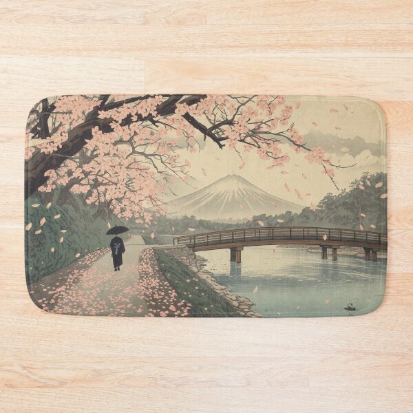 Item preview, Lonely Riverside Path Falling Cherry Blossoms Japanese Ukiyo-e Woodblock Print Edo Period Sakura Art designed and sold by Vandy Fullam.
