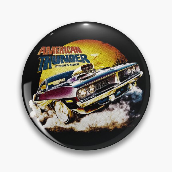 Item preview, American Thunder Muscle Car 7, for black fabric designed and sold by SteadyRolling.