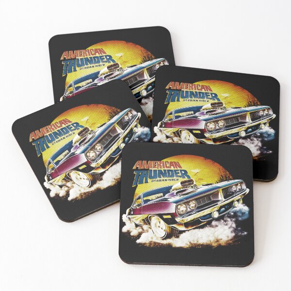 Item preview, American Thunder Muscle Car 7, for black fabric designed and sold by SteadyRolling.
