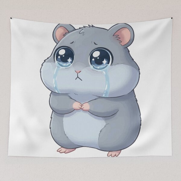 Item preview, Sad Hamster With Big Eyes - Traumatized Meme designed and sold by Petzzz.