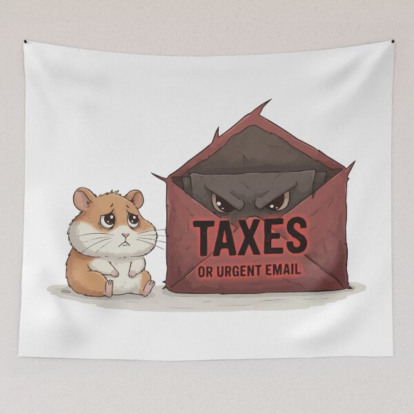 Item preview, I'm Literally Just A Baby - Sad Hamster vs Taxes designed and sold by Petzzz.