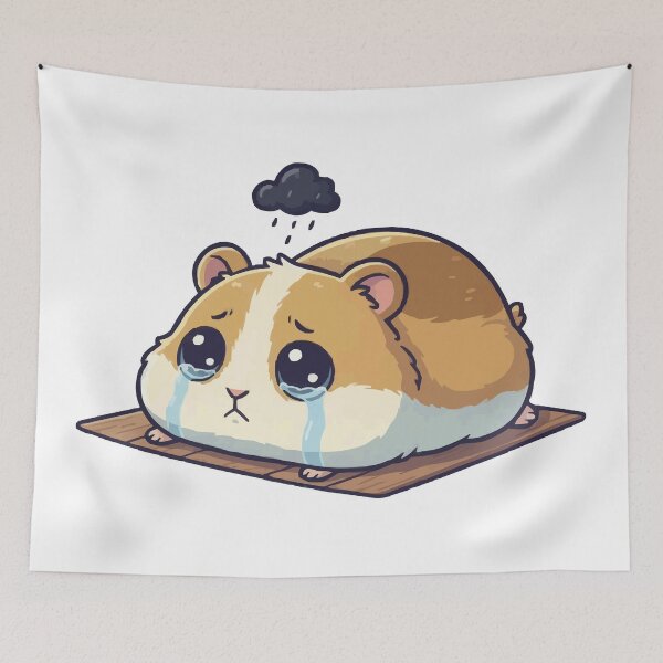 Item preview, Defeated Sad Hamster Pancake - Giving Up Meme designed and sold by Petzzz.