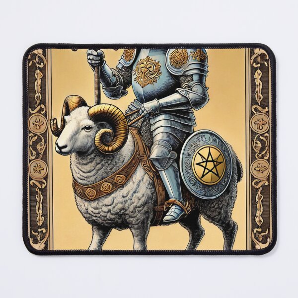 Item preview, Sheepism – Knight of Pentacles Tarot Card designed and sold by Thpoar.