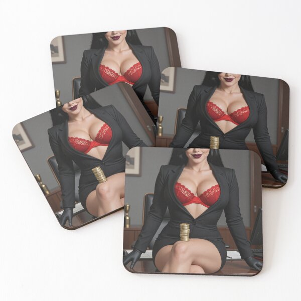 Item preview, Cassandra black suit red lace coins on knee designed and sold by CathryneDelamort.