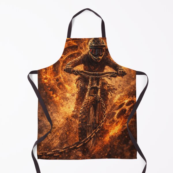 Item preview, DOWNHILL – Fire & Mud Female MTB Rider | Extreme Mountain Bike Art designed and sold by Fextreme.