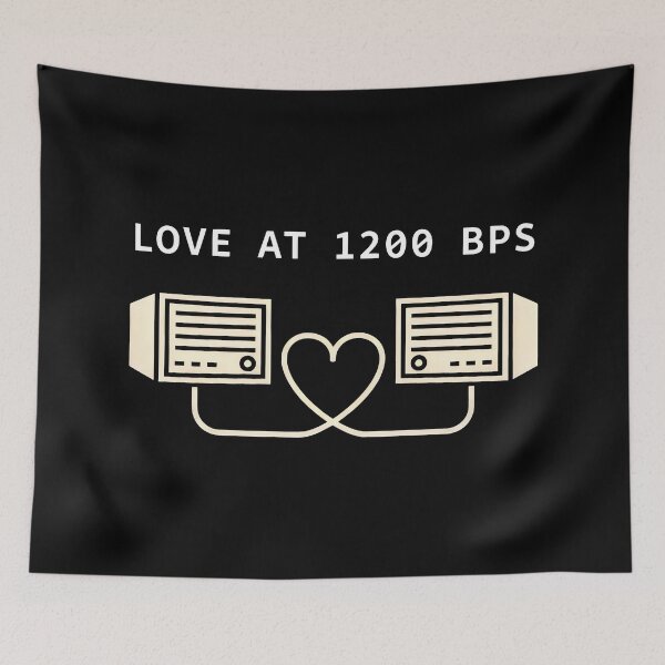 Item preview, Love at 1200 BPS Retro Computing Aesthetic Art designed and sold by SplashTastic.