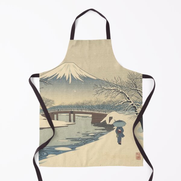 Item preview, Mount Fuji Snowy Riverbank Japanese Ukiyo-e Woodblock Print Edo Period Winter Landscape Art designed and sold by Vandy Fullam.