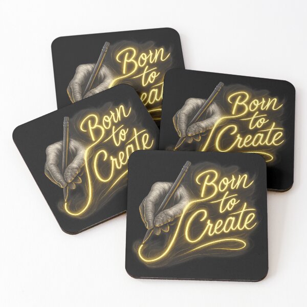 Item preview, Born to Create - Glowing Artist Hand Neon Sketch designed and sold by MKreative Studio.