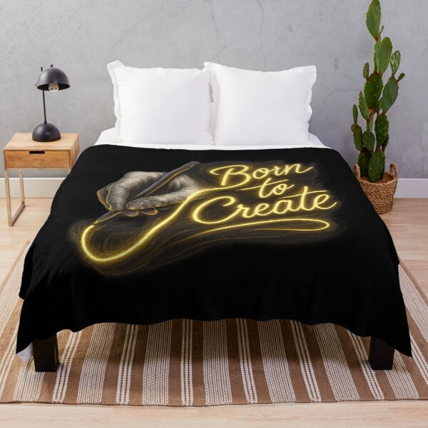 Item preview, Born to Create - Glowing Artist Hand Neon Sketch designed and sold by MKreative Studio.