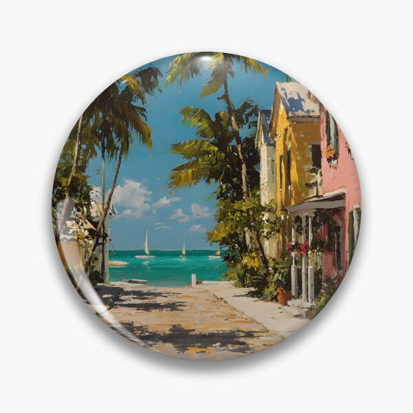 Item preview, Key West Street with Sailboats and Ocean View designed and sold by daila70.