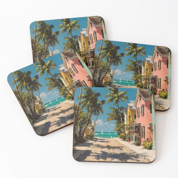 Item preview, Key West Street with Sailboats and Ocean View designed and sold by daila70.