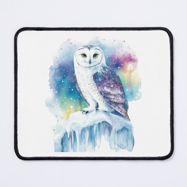 Item preview, Celestial Snowy Owl on Ice - Watercolor Galaxy Art designed and sold by CharlieDesings.