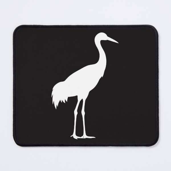 Item preview, Elegant Crane Bird Silhouette – Minimalist White Heron on Black Background designed and sold by Royalsticker.