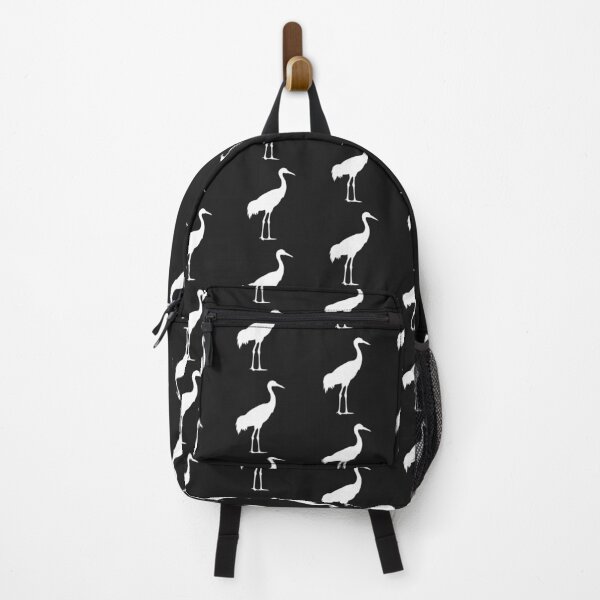 Item preview, Elegant Crane Bird Silhouette – Minimalist White Heron on Black Background designed and sold by Royalsticker.